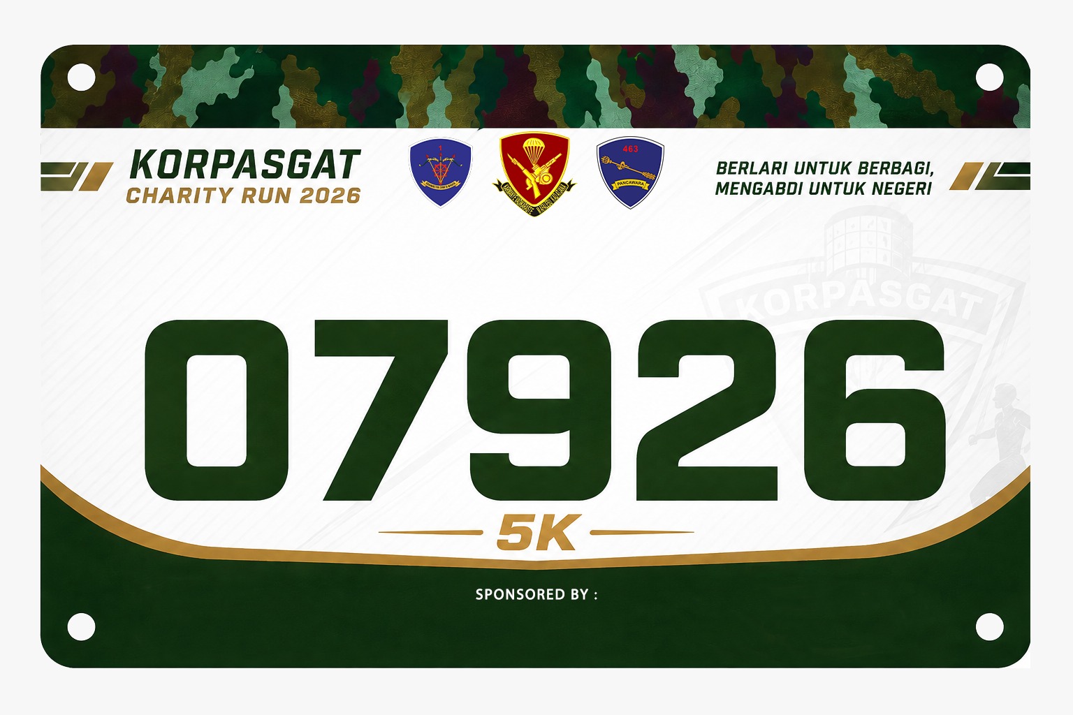 BIB Number Korpasgat Charity Run 2026